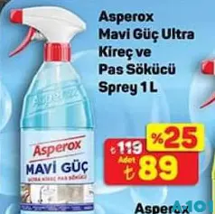 ASPEROX MAVİ GÜÇ ULTRA KİREÇ VE PAS SÖKÜCÜ SPREY 1 L fiyat ve kampanya bilgisi